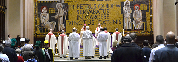 Archbishop Schnurr celebrates a mass for Pope Benedict XVI