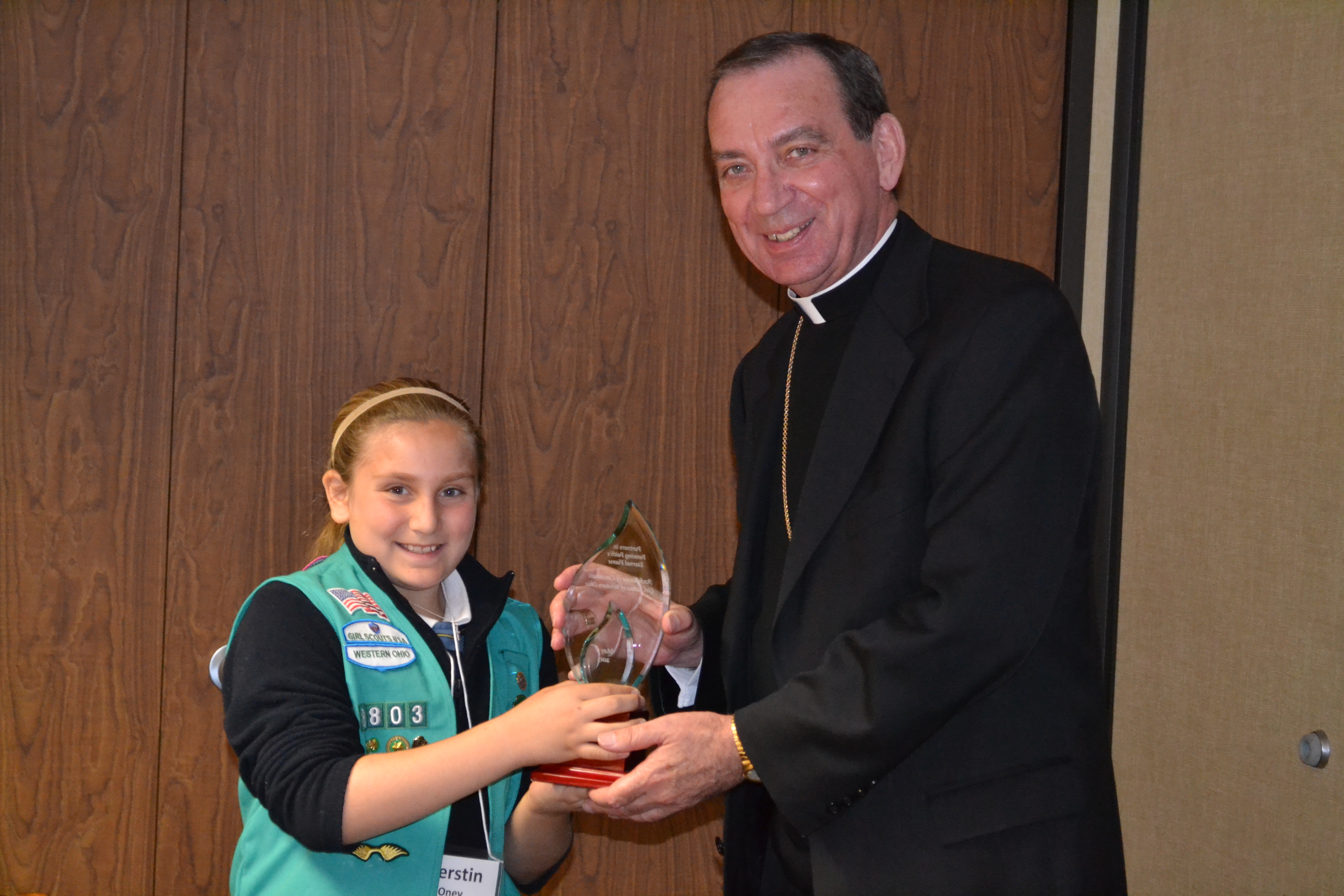 Archbishop and girl scouts