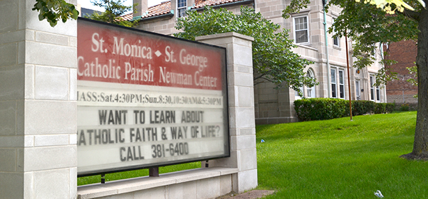 The Newman Center at the University of Cincinnati is based at St. Monica-St. George parish in Clifton. (CT PHOTO/John Stegeman)