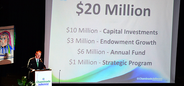 Chaminade Julienne President Dan Meixner announces the LIFT (Leading in Faith Today) initiative Thursday Jan. 30, 2014. LIFT is a $20 million improvement and renovation campaign for the school. Chaminade Julienne also announced it has already raised $13.4 million. (CT Photo/John Stegeman)