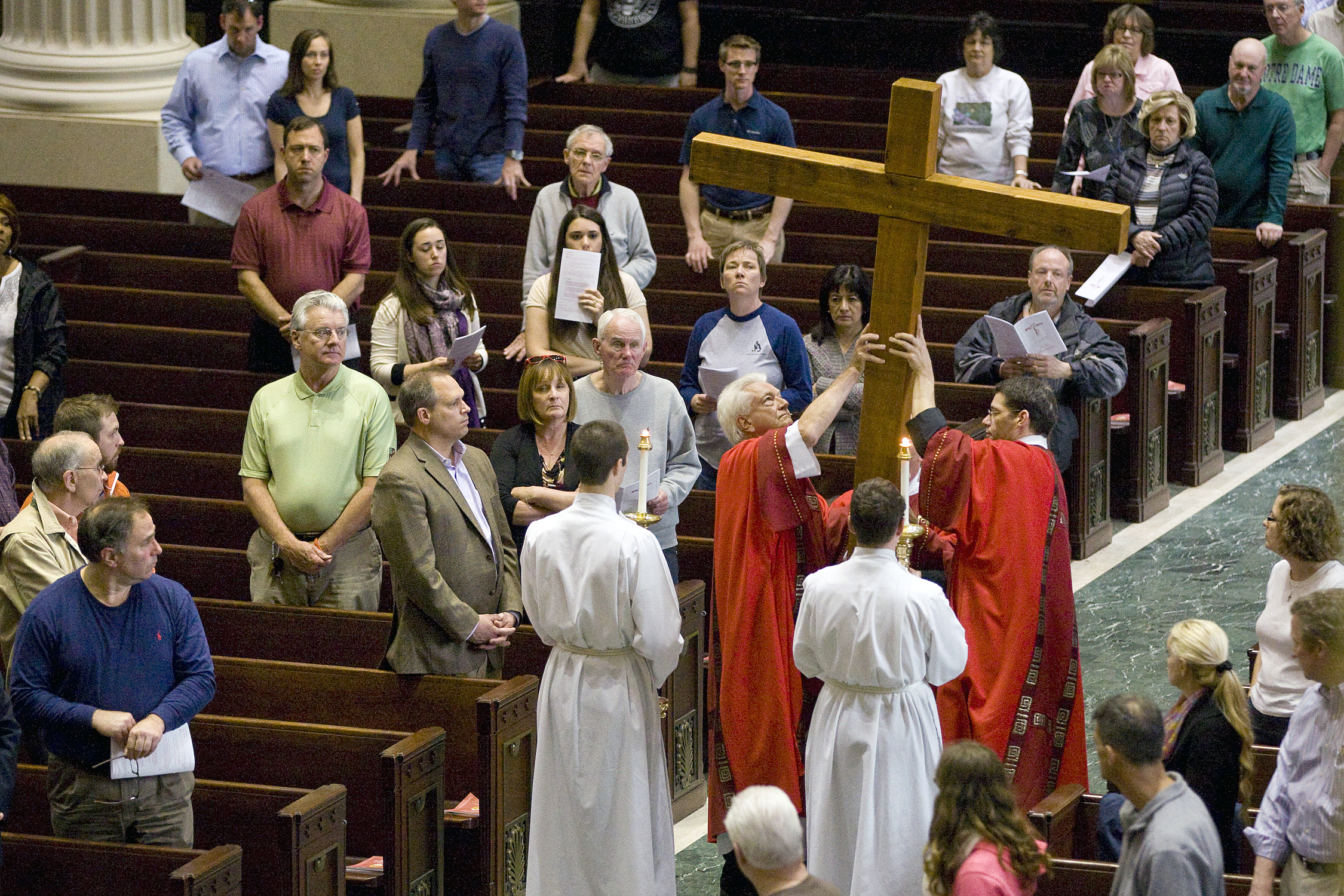 Showing of the Cross during Good Friday service. Photo by Colleen Kelley