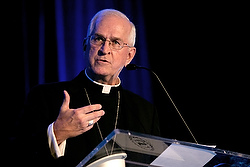 Archbishop Joseph E. Kurtz of Louisville, Kentucky, president of the U.S. Conference of Catholic Bishops, addresses journalists at the annual Catholic Media Conference June 18. (CNS photo/Jim Stipe, courtesy Catholic Relief Services)