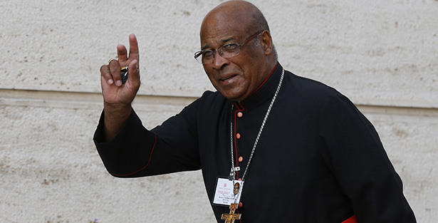Cardinal Wilfrid F. Napier of Durban, South Africa, arrives for the morning session of the extraordinary Synod of Bishops on the family at the Vatican Oct. 14. (CNS photo/Paul Haring) See SYNOD-REACTION Oct. 14, 2014.