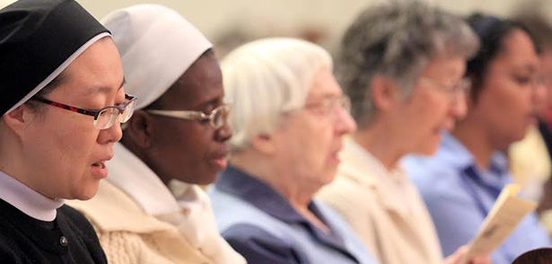 Women Religious sing during the Mass for the Opening of the Year of Consecrated Life at Emmanuel Catholic Church in Dayton Sunday, Nov. 30, 2014. (CT Photo/E.L. Hubbard)