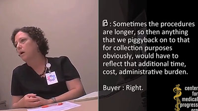 A screenshot from a video released by the Center for Medical Process shows a Planned Parenthood official allegedly discussing the sale of fetal tissue. (Screenshot)