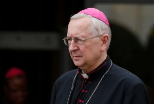 Archbishop Stanislaw Gadecki of Poznan, president of the Polish bishops' conference, leaves a session of the Synod of Bishops on the family at the Vatican Oct. 14. (CNS photo/Paul Haring) 