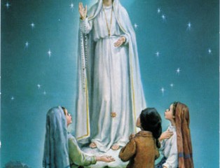 An artist’s depiction of Our Lady of Fatima appearing to the three children in 1917. (Courtesy Photo)