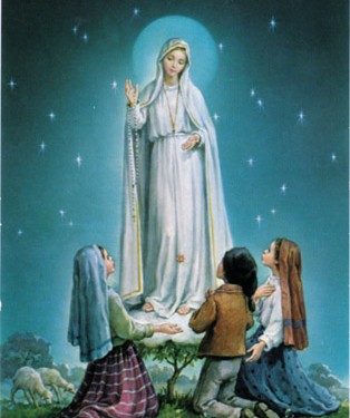 An artist’s depiction of Our Lady of Fatima appearing to the three children in 1917. (Courtesy Photo)