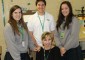 From left in the photo are Badin seniors Claire Smith, Dominic Grime and Lindsey Doerger, with art teacher Mrs. Sarah Daniels in front. (Courtesy Photo)