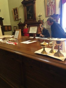 Archbishop Schnurr in the Sacristy (Courtesy Photo)