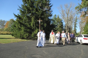 Father Dohrman Byers leads a Walk of Mercy in Brown County (Courtesy Photo)