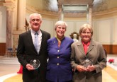 Elizabeth Seton Award recipients John DiCola and Janet Schelb (right) pictured with Sisters of Charity of Cincinnati president Sister Joan Elizabeth Cook. (Courtesy Photo)