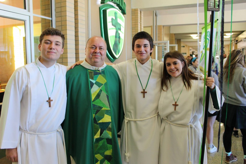 After Mass with Fr. Ed Pratt at Badin High School (Courtesy Photo)