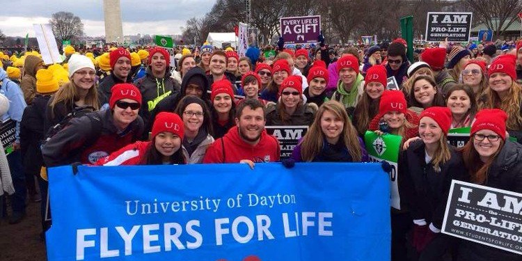 University of Dayton Students attend March for Life. (Courtesy Photo)