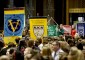 Students carry in their respective school banners during the Catholic Schools Week Mass at the Cathedral of Saint Peter in Chains in Cincinnati Tuesday, Jan. 31, 2017. (CT Photo/E.L. Hubbard)