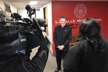 Media meets with Archbishop Broglio of the Military Archdiocese. (Courtesy Photo)