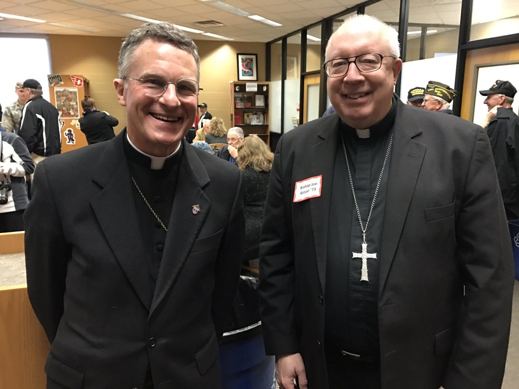 Arhcbishop Broglio (right) and Bishop Binzer (left). (courtesy Photo)