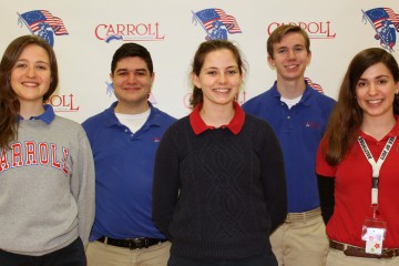 Carroll High School National Merit Finalist From Left to Right, Julia Arnold, Alex Dingus, Maeve Curliss, Ryan Buechele, and Angela Smith. (Courtesy Photo)