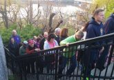 Pilgrims from many places ascend to the summit at Holy Cross Immaculata. (Greg Hartman/CT Photo)