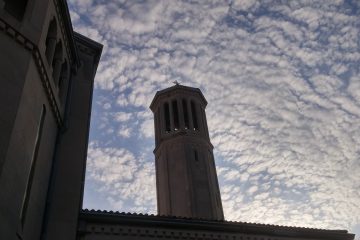 St. Teresa Avila Bell Tower on Good Friday Morning. (Greg Hartman/CT Photo)