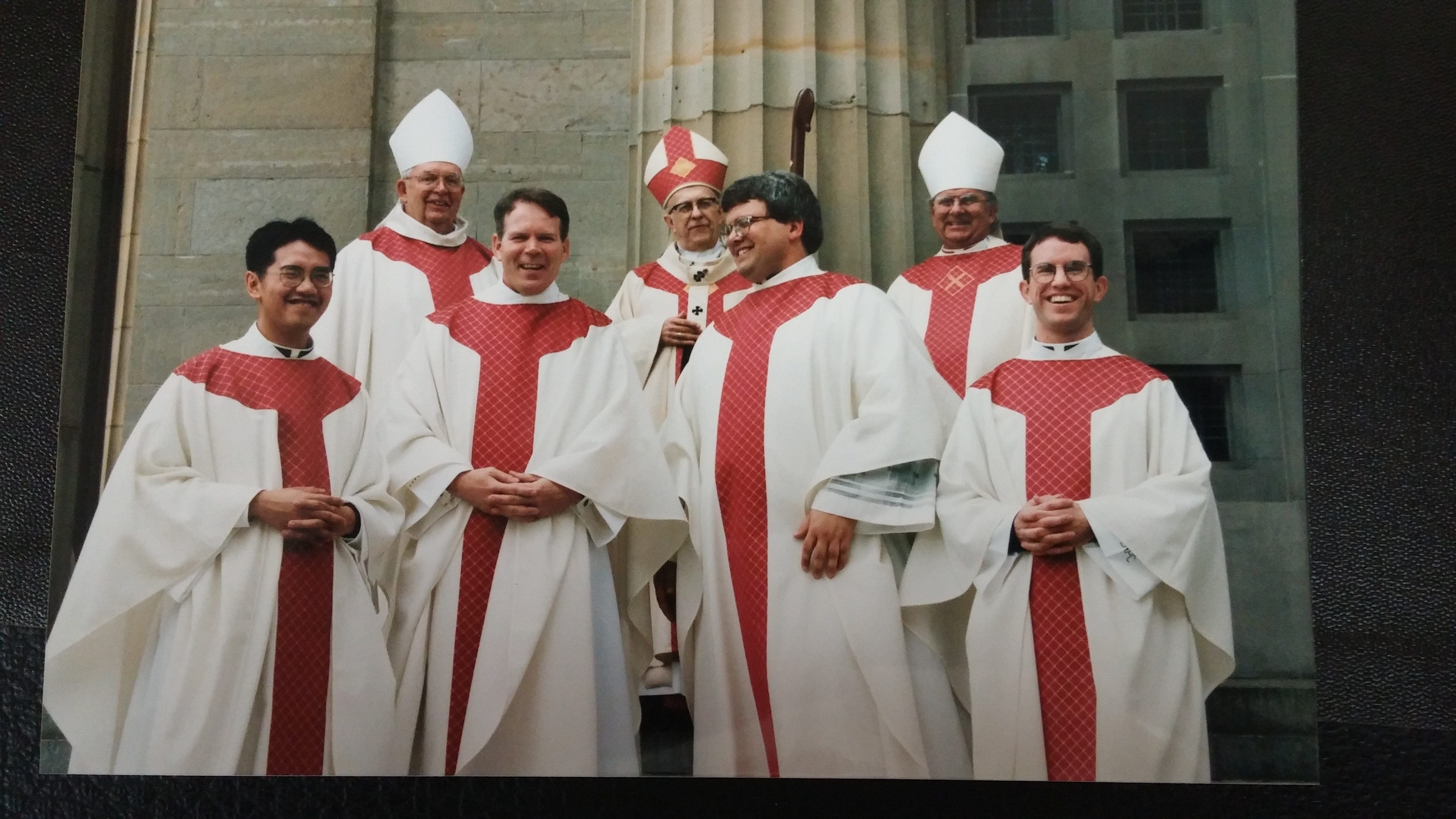 From Left to Right, Fr. Tuan Do, Auxilary Bishop Kaising, Fr. James Simons, Archbishop Daniel Pilarczyk, Fr. Steven Kolde, Auxilary Bishop Moeddel, Fr. James Hoffbauer