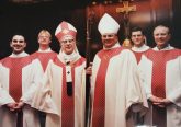 Archbishop Daniel Pilarczyk and Bishop Carl Moeddel with Fathers Jeffrey Fullmer, Mark Meyer, Patrick Sloneker, Ronald Piepmeyer