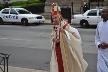 The Most Reverend Archbishop Dennis M. Schnurr awaits Ordination 2017. (Ct Photo/Greg Hartman)