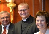 Deacon Mr. David Doseck with parents John and Teresa preparing for Ordination 2017 (Ct Photo/Greg Hartman)