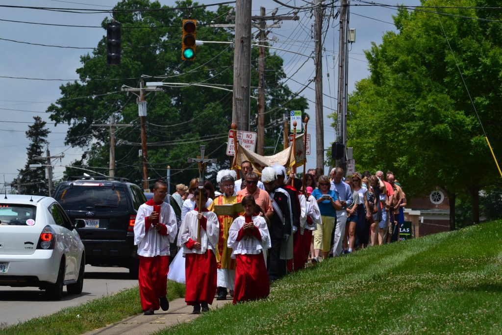 The large contingent began making their way down Beechmont Ave. toward the Athenauem of Ohio (CT Photo/Greg Hartman)