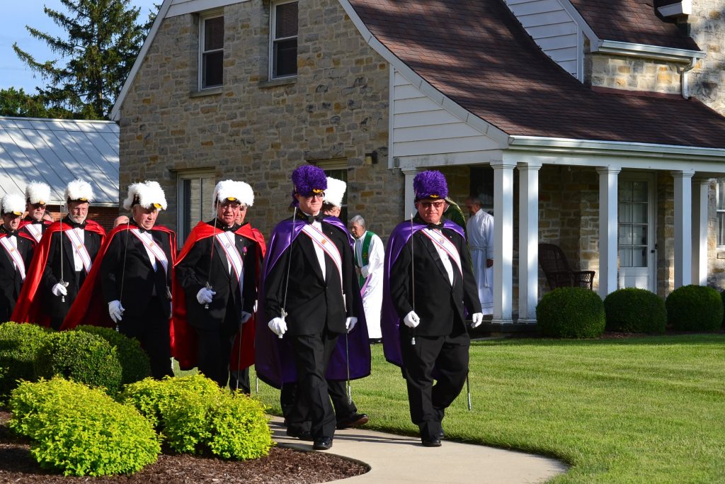 Knights of Columbus lead the procession for the Rural Farm Mass. (CT Photo/Greg Hartman)