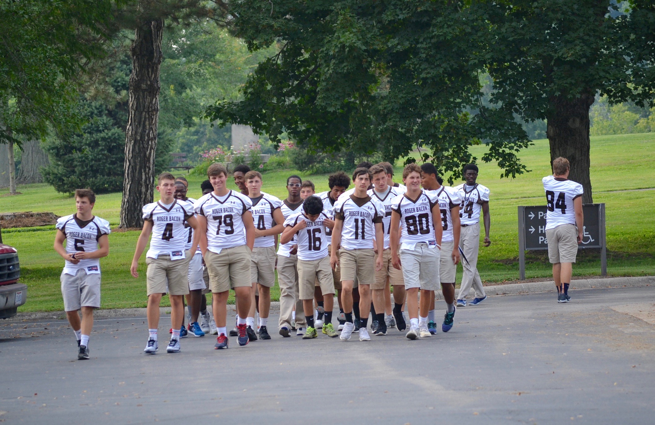 The Roger Bacon Spartans arrive at the 2017 Sportsleader Rosary Rally (CT Photo/Gail Finke)