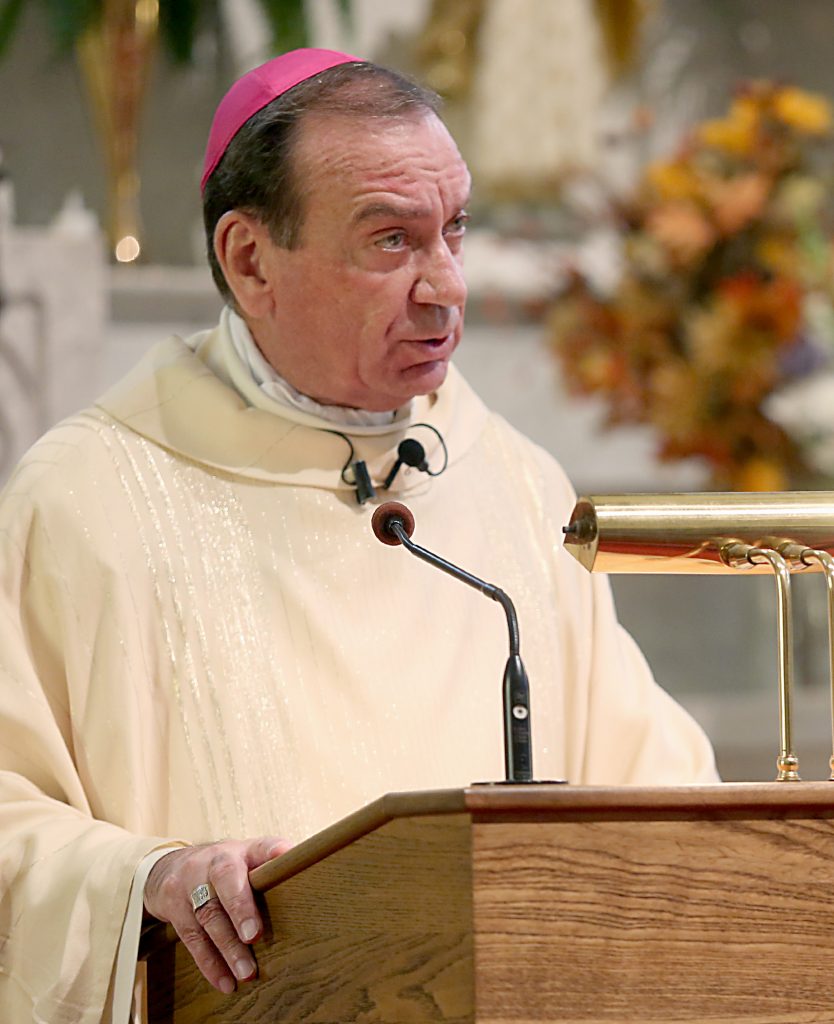 Archbishop Dennis Schnurr delivers his Homily during the Feast of the Presentation of Mary at Our Lady of the Holy Spirit Center in Norwood Tuesday, Nov. 21, 2017. (CT Photo/E.L. Hubbard)