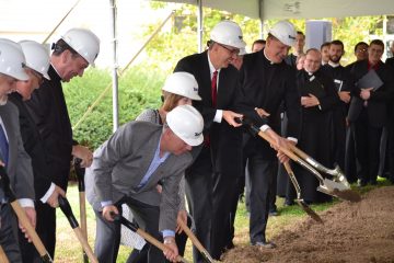 Groundbreaking ceremonies for the expansion of Mount Saint Mary's Seminary, November 2, 2017. (CT Photo/Greg Hartman)