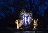 The Grotto bathed in light at Guardian Angels. (CT Photo/Greg Hartman)