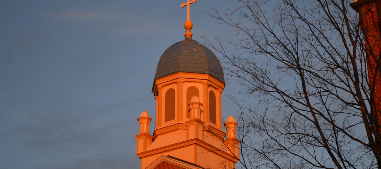 UD's Immaculate Conception Chapel at sunset for Christmas at UD. (CT Photo/Greg Hartman)