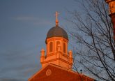 UD's Immaculate Conception Chapel at sunset for Christmas at UD. (CT Photo/Greg Hartman)