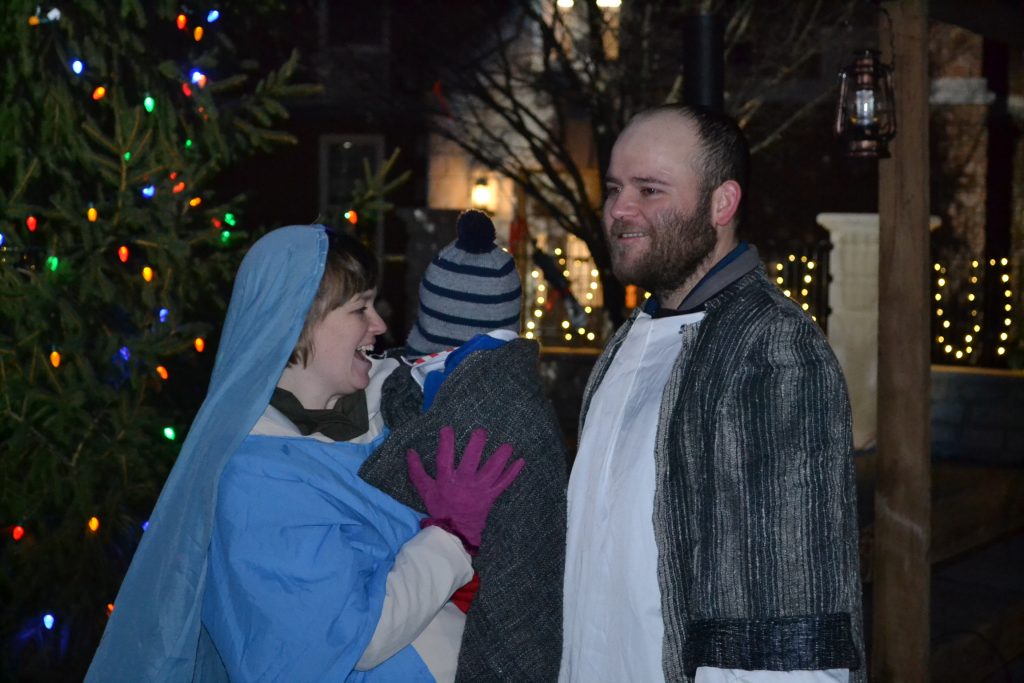 Portraying Mary, Joseph and the baby Jesus. (CT Photo/Greg Hartman)