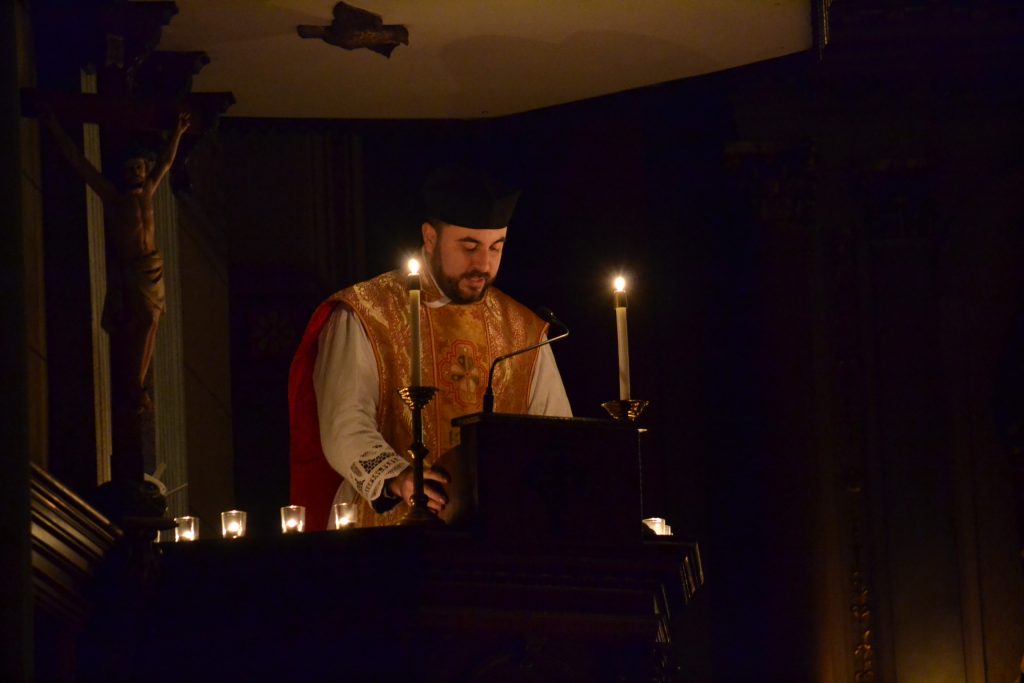 Father Bevak giving his homily (CT Photo/Greg Hartman)