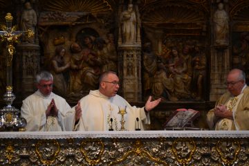 Father Jan Schmidt at the Basilica of the Pilar in Zaragosa Spain (CT Photo/Greg Hartman)