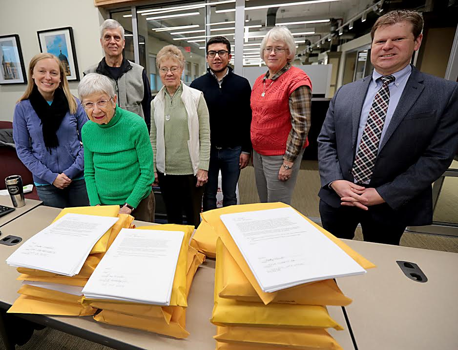 Letters were delivered to Senator Rob Portman's Office (CT Photo/ E L Hubbard)