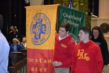 Purcell Marian High School in the Procession of School Banners (CT Photo/Greg Hartman)