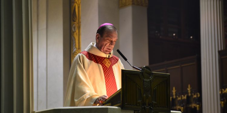 Archbishop Dennis M. Schnurr's homily message “So be prepared for the lightning bolt,” he said. “It might happen! But at the same time, be attentive to lightning bugs.” (CT Photo/Greg Hartman)