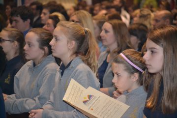 Students participate in the 2018 Catholic Schools Week Mass (CT Photo/Greg Hartman)