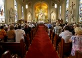 Archbishop Dennis Schnurr and the concelebrating priests prepare the Holy Eucharist during the 150th Anniversary Mass at St. Joseph Church in Hamilton Saturday, Sept. 16, 2017. (CT Photo/E.L. Hubbard)