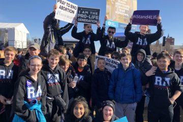 Students from Royalmont Academy arrive at the 2018 March for Life (Courtesy Photo)