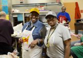 It was all smiles at St. Francis DeSales. From left to right Mrs. Pam Forte and Ms. Greta Brandon(cook, School Receptionist and mother and grandmother to many SFDS alumni (CT Photo/Greg Hartman)