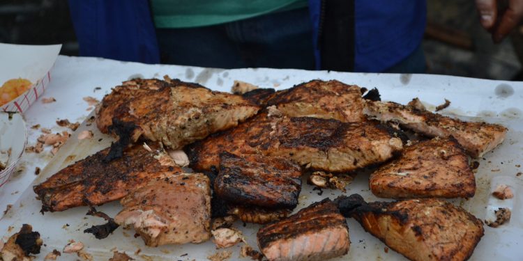 No need to head for the shore, delicious fish hot off the grill at Our Lord Christ the King Fish Fry (CT Photo/Greg Hartman)