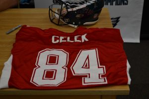 Celek's 84 La Salle Lancer Jersey. (CT Photo/Greg Hartman)