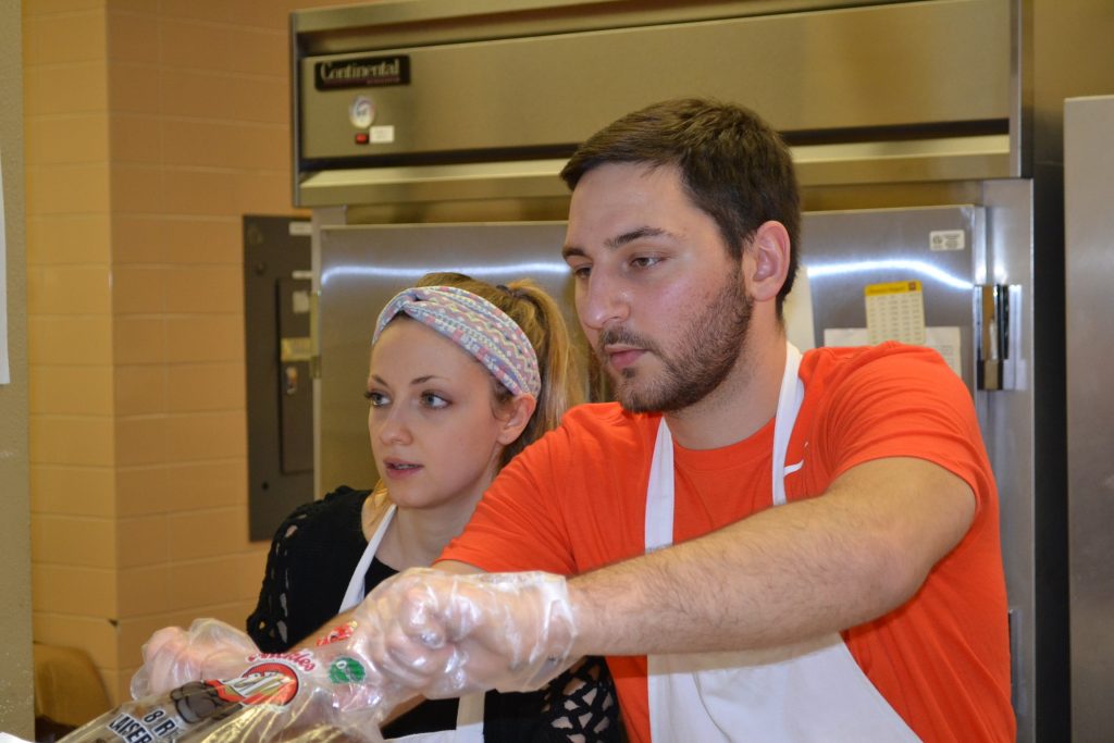 Sarah Rose Sperduto (Coordinator of Youth & Young Adults and her fiance - J.P. Bort at St. Cecilia Fish Fry (CT Photo/Greg Hartman)
