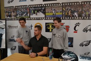 St. James students and future Lancers? meet with Brent Celek (CT Photo/Greg Hartman)